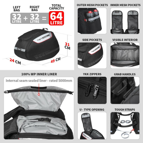 VIATERRA CONDOR 2UP 100% WATERPROOF SADDLEBAG - Image 6