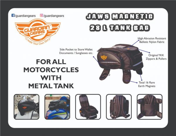 Jaws Magnetic 28L Tank Bag with Rain Cover - Image 2
