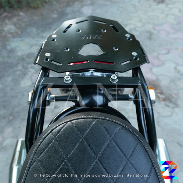 ZANA TOP RACK (T-2) WITH ALUMINIUM PLATE COMPATIBLE WITH PILLION BACKREST FOR GT& INTERCEPTOR 650