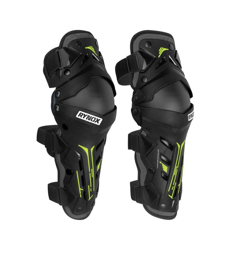 Rynox Bastion Bionic Knee Guards -Black HI-VIZ GREEN