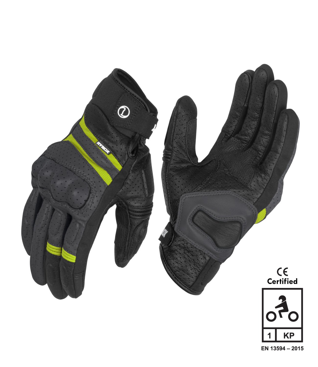 Rynox Air GT Gloves - Grey Hi-Viz Green