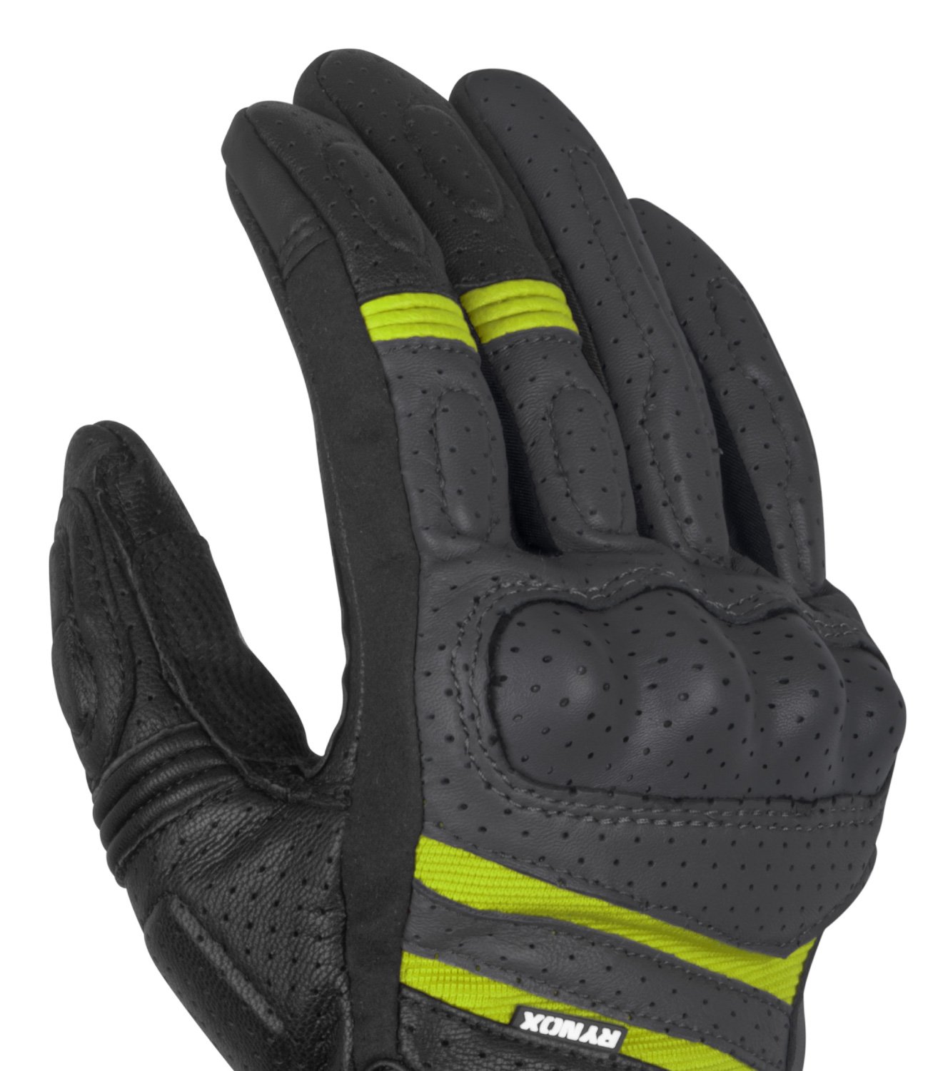 Rynox Air GT Gloves - Grey Hi-Viz Green - Image 4