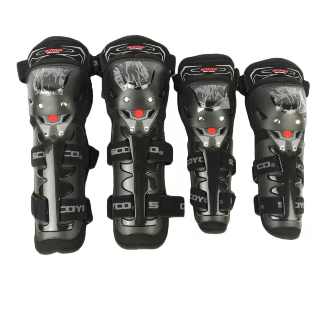 Scoyco Motorcycle Bike Racing Riding Knee & Elbow Guard (K11, Black)