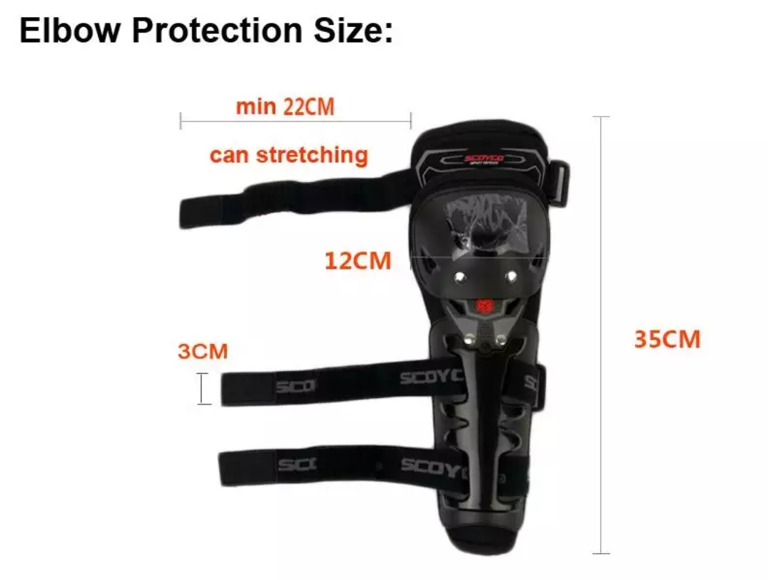 Scoyco Motorcycle Bike Racing Riding Knee & Elbow Guard (K11, Black) - Image 2