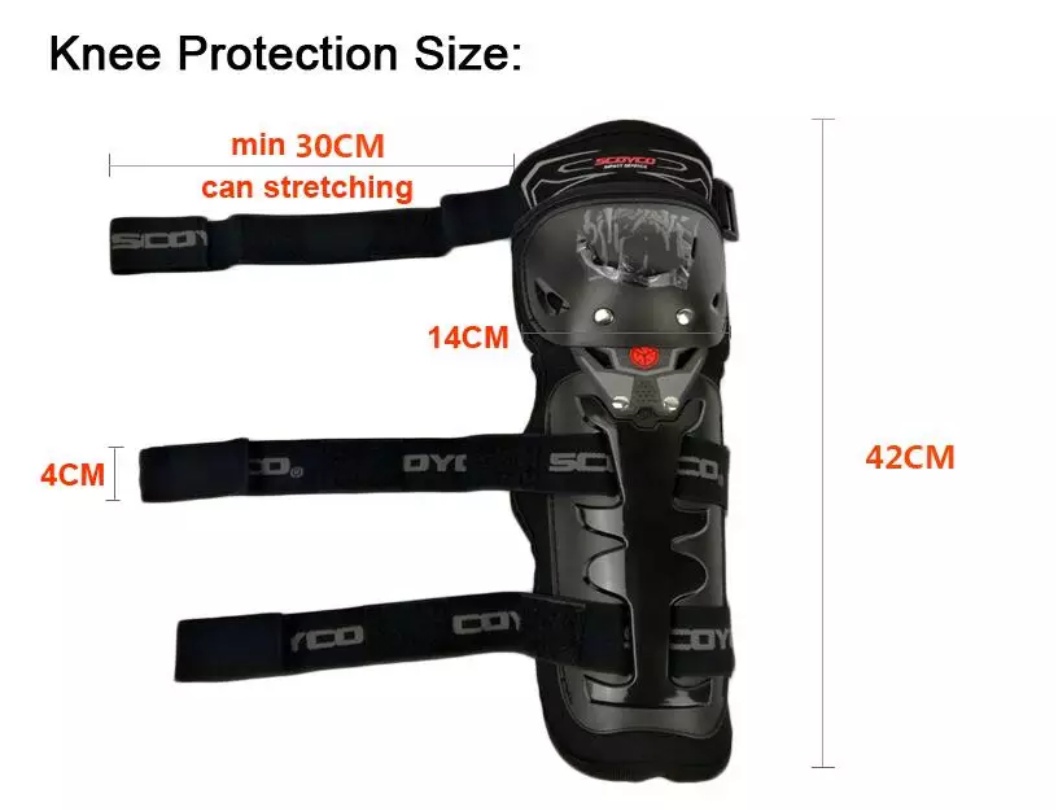 Scoyco Motorcycle Bike Racing Riding Knee & Elbow Guard (K11, Black) - Image 3