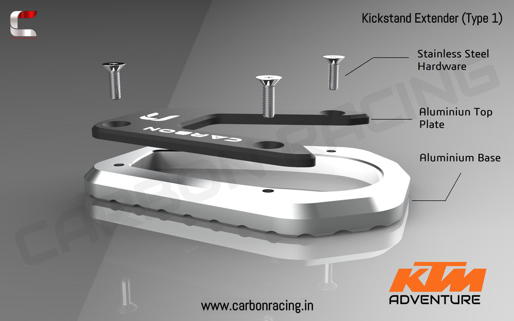 Carbon Racing Premium Kickstand Extender for KTM 390 Adventure/ 250 Adventure - Image 4