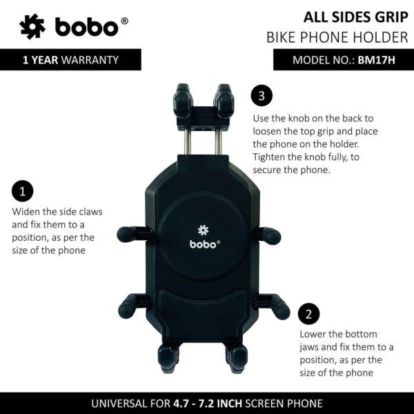 BOBO BM17 Anti-Vibration Bike / Cycle Phone Holder Motorcycle Mobile Mount - Image 4